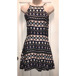 NEW LF STORE Charms Fashion Blue Aztec Design Sun Dress $ 138 Women’s XS